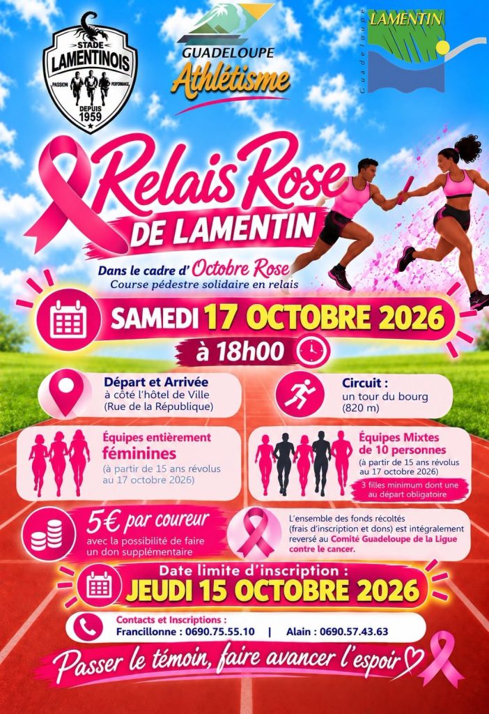 Relais Rose du Lamentin en Guadeloupe : Comment participer à cette course solidaire pour l’Outre-mer ?